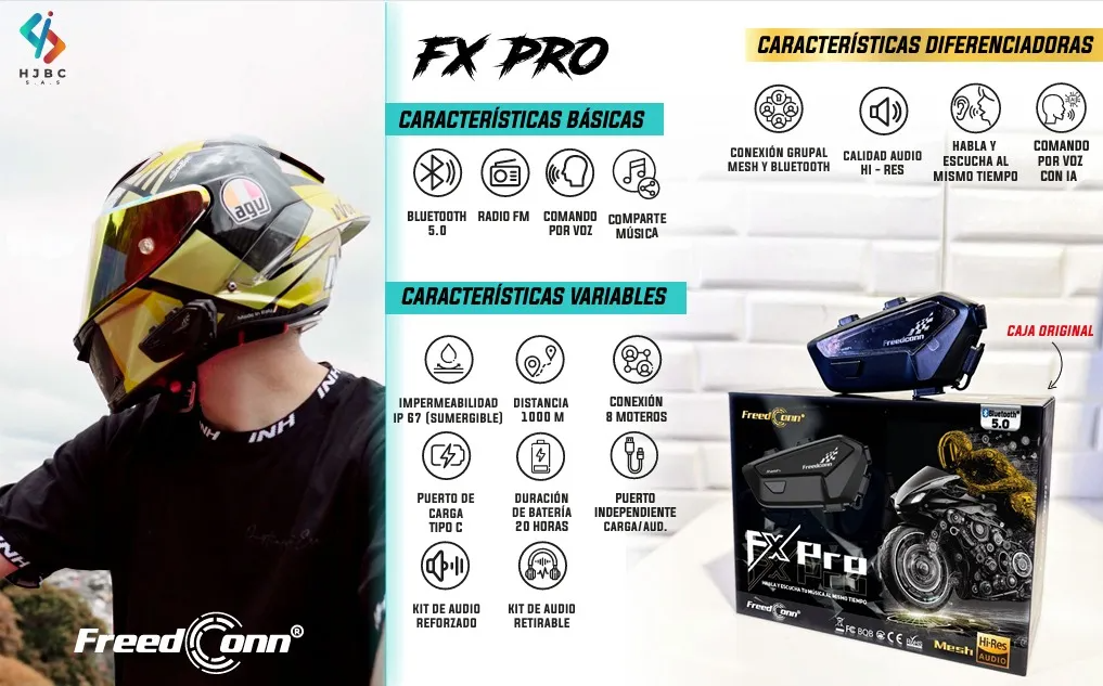 INTERCOMUNICADOR FREED COON FX PRO PRORACER MOTOS 3