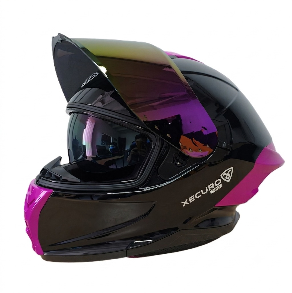 cascoxecuros923moradonegrobrillanteproracermotos