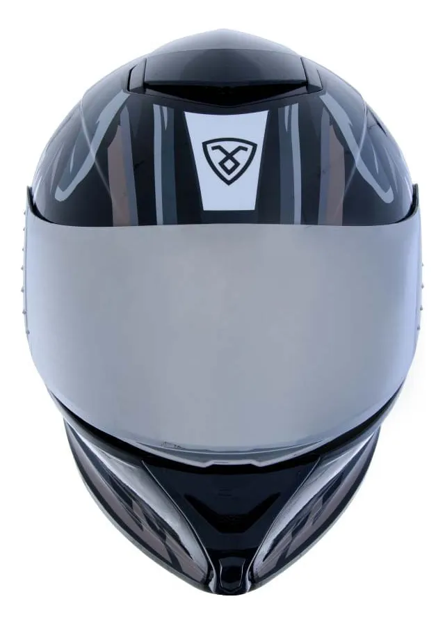CASCOXECUROintegral923grisVISORplataPRORACERMOTOS1